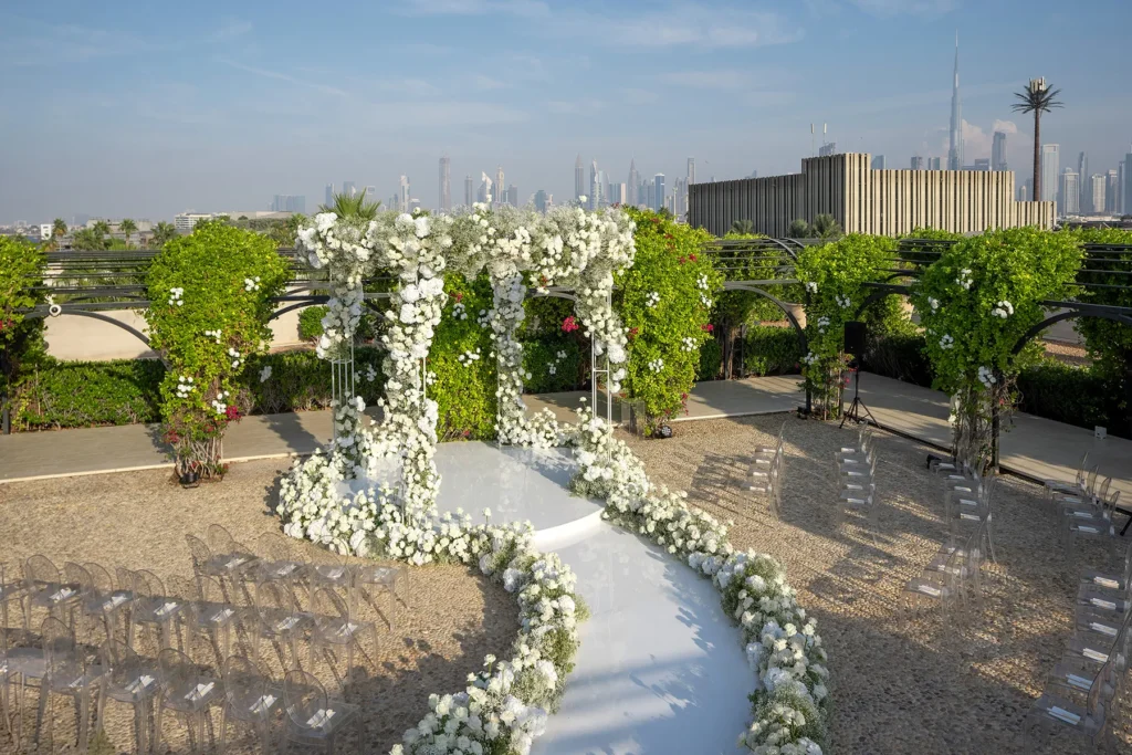 Lemon garden outdoor wedding at La Limonaia, Bulgari Resort Dubai