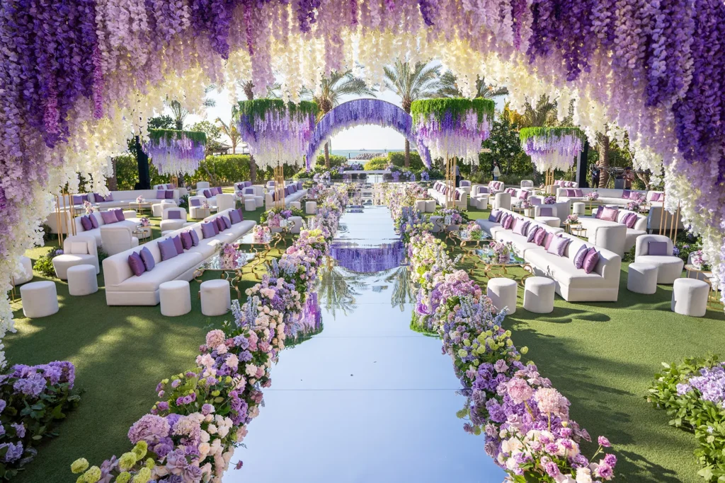 Garden outdoor wedding ceremony at Four Seasons Resort Jumeirah